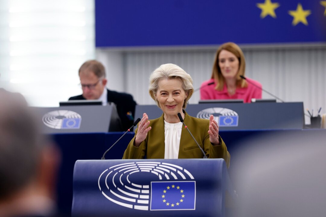 Krieg gegen die Ukraine: So ist die Lage - "Die Ukraine trägt für uns alle eine schwere Last auf ihren Schultern": EU-Kommissionspräsidentin Ursula von der Leyen.
