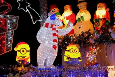 Kuhschnappel: Heitere Hingucker und tausende Lichter - Die heiteren Leuchtfiguren sorgen für gute Laune in der Weihnachtszeit. Foto: Markus Pfeifer