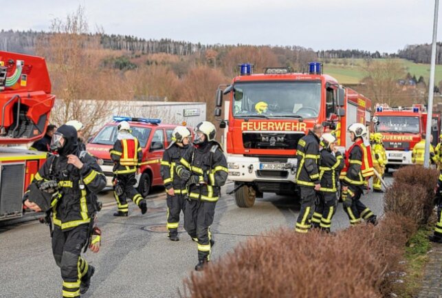 LKW Brand im Vogtland - Ein Feuer brach bei einem Mitnahmestapler aus und übergriff auf einen LKW. Foto: David Rötzschke