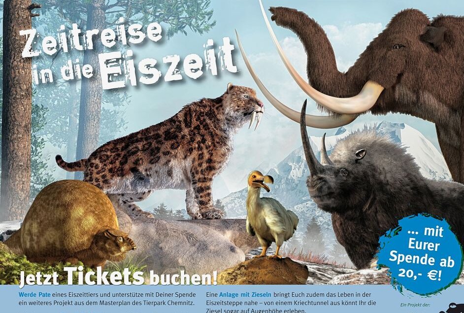 Mammut, Wollnashorn, Säbelzahnkatze: Tierparkförderverein sucht Paten für Eiszeittiere - Spendenaktion für neue Atraktionen in Tierpark. Foto: Diana