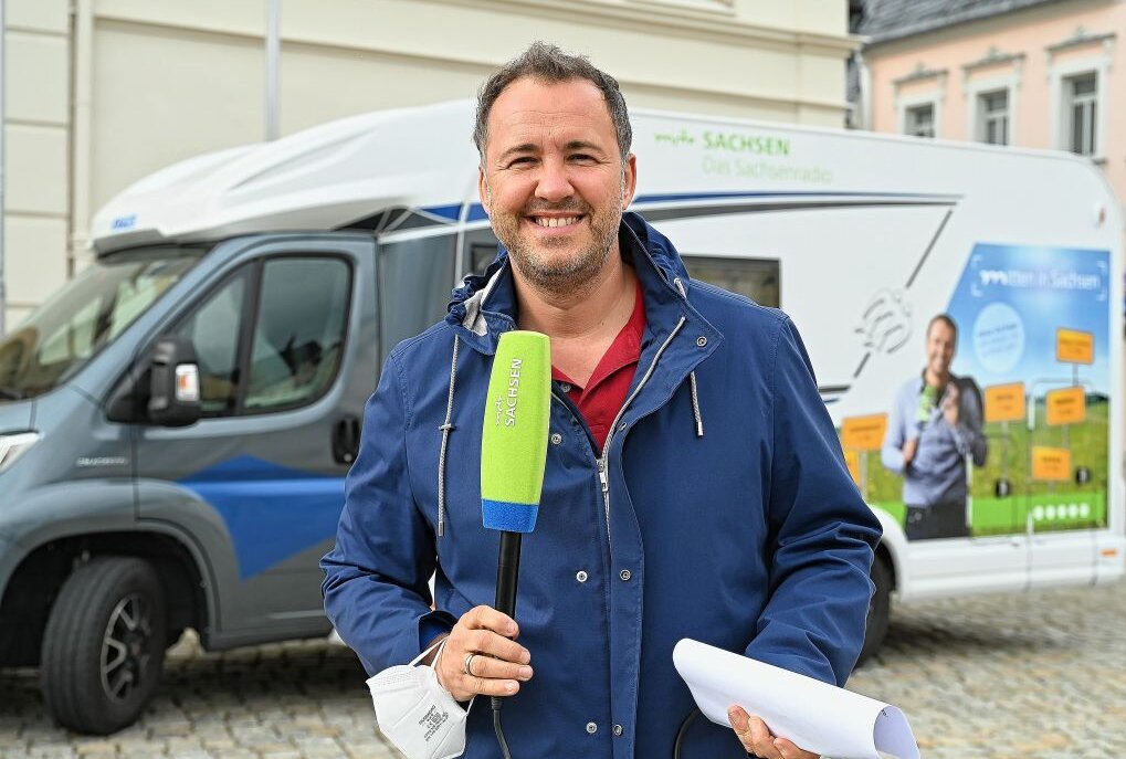Silvio Zschage ist mit seinem Mobil in der Region unterwegs - auch Schneeberg ist eine Station gewesen. Foto: Ralf Wendland