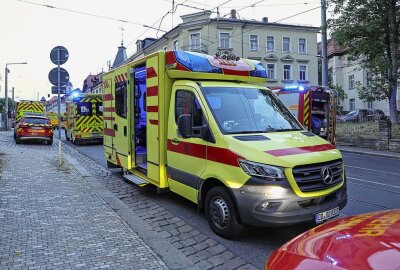 Mehr als 100 Einsatzkräfte: Dachstuhl brennt in Dresden - Gestern musste die Feuerwehr in Dresden bei hohen Temperaturen einen Dachstuhlbrand bändigen. Foto: Roland Halkasch