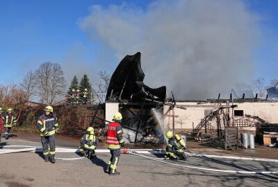 Mehr als 80 Feuerwehrleute bei Großbrand im Einsatz - In Beerwalde kam es zu einem Großbrand. Foto: Roland Halkasch