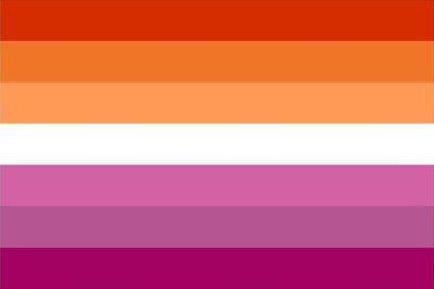 Die Flagge der Lesben: Lesbische Frauen fühlen sich zum weiblichen Geschlecht hingezogen.