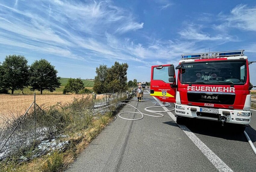 Mehrere Brände in Grimma: Feuerwehren bleiben auf Trab - Mehrere Brände um Grimma hielten die Feuerwehren auf Trab. Foto: Sören Müller