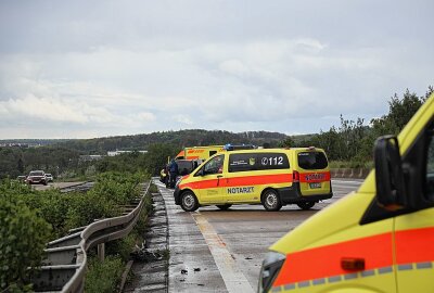 Mehrere Verletzte: Schwerer Unfall auf der A4 in Mittelsachsen - Schwerer Unfall auf der A4. Foto: Erik Hoffmann