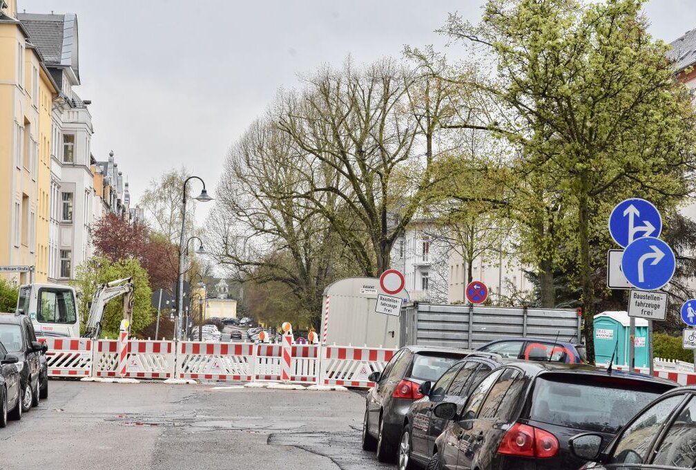 Mehrtägige Straßensperrung in Chemnitz - Auf dem Kaßberg wird mal wieder gebaut. Foto: Steffi Hofmann