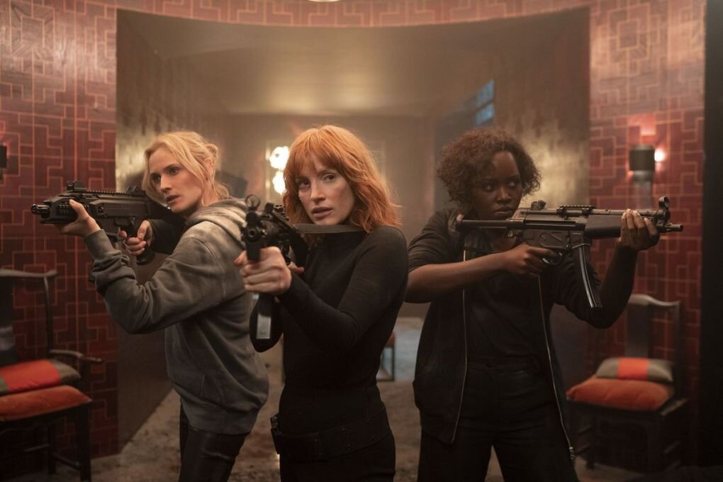 Von links: Die drei Agentinnen Marie Schmidt (Diane Kruger), Mason Brown (Jessica Chastain) und Khadijah Adiyeme (Lupita Nyong'o) müssen gemeinsame Sache machen, um einen übermächtigen Feind zu bezwingen.