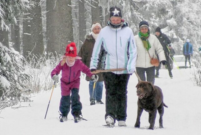 Nach Schneechaos Ansturm auf Loipen: Menschen stürmen Langlaufloipen im Geyrischen Wald - Viele Wintersportler haben auf den Schnee gewartet.Foto: Bernd März
