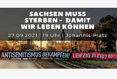 Nach Wahl: Hunderte Demonstranten ziehen mit "Sachsen muss sterben"-Bannern durch Leipzig - Aufruf zur Demo. Foto: Twitter/LeipzignimmtPlatz