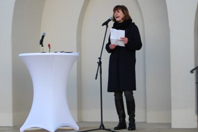 Neu saniertes Herderhaus in Freiberg  feierlich eröffnet - Dr. Ines Lorenz- Leiterin des Stadtarchivs Freiberg bei ihrer Rede