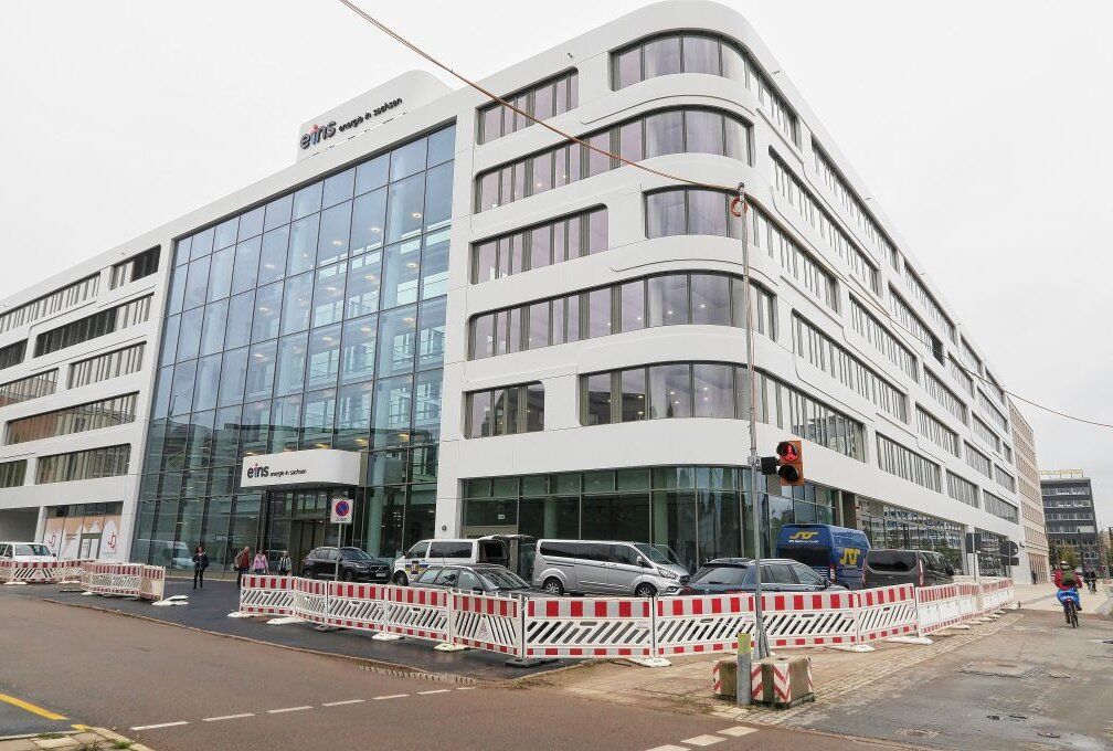 Neue Eins-Zentrale im Zentrum vor Fertigstellung - Der neue Hauptsitz von Eins Energie im Zentrum von Chemnitz. Foto: bl/Anika Weber