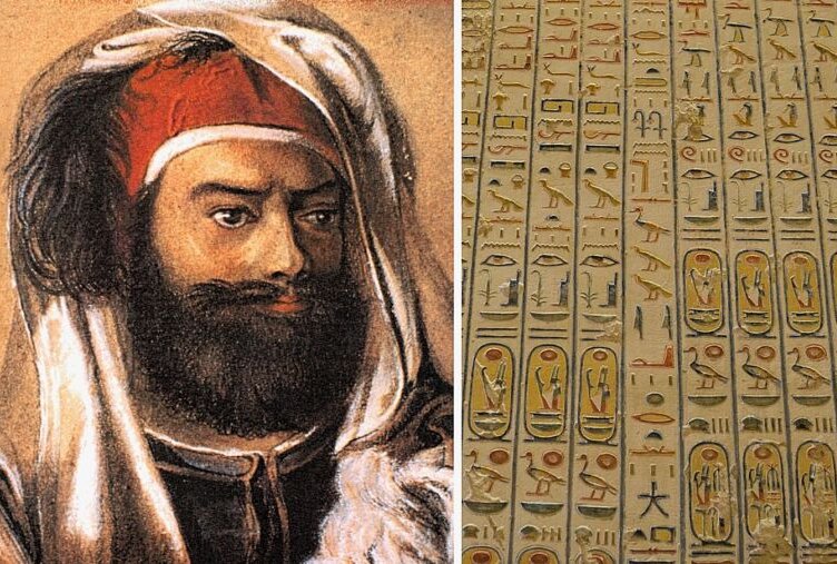 "Neue Wege zu alter Weisheit" - Jean-François Champollion - hier ein Porträt arabischer Tracht von Giuseppe Angelelli - entdeckte das Geheimnis der Hieroglyphenschrift wie sie auch im Grab des Königs Ramses VI. (rechts) zu finden ist. Foto: Archiv/Sorge