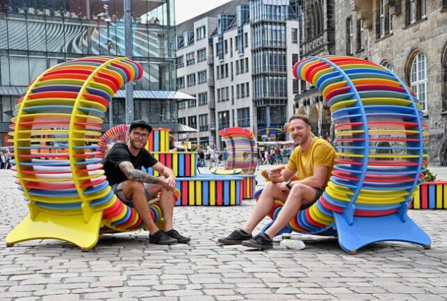 Die Sitzmöbel können mobil eingesetzt und an verschiedenen Standorten der Stadt aufgestellt werden. Foto: Andreas Seidel