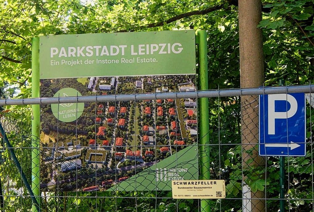"Parkstadt Leipzig" macht Fortschritte: Wohnen zwischen alten Bäumen - So könnte sie einmal von oben aussehen die Parkstadt Leipzig. Foto: Anke Brod