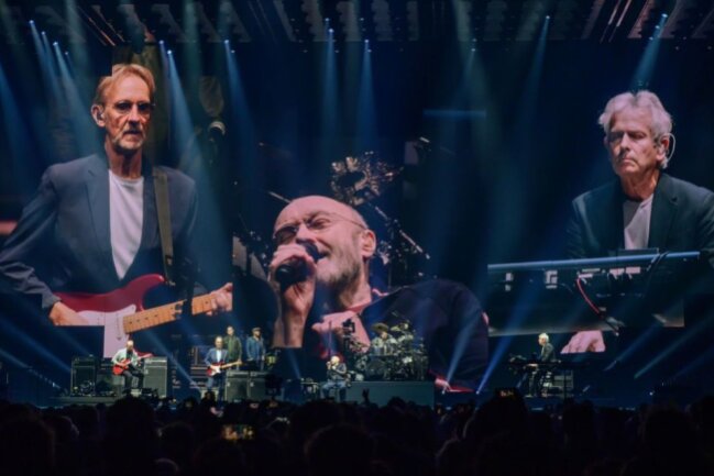 Phil Collins und Genesis verkaufen Musikrechte - Die Genesis-Kollegen Mike Rutherford (von links), Phil Collins und Tony Banks haben Teile ihrer Songrechte verkauft.