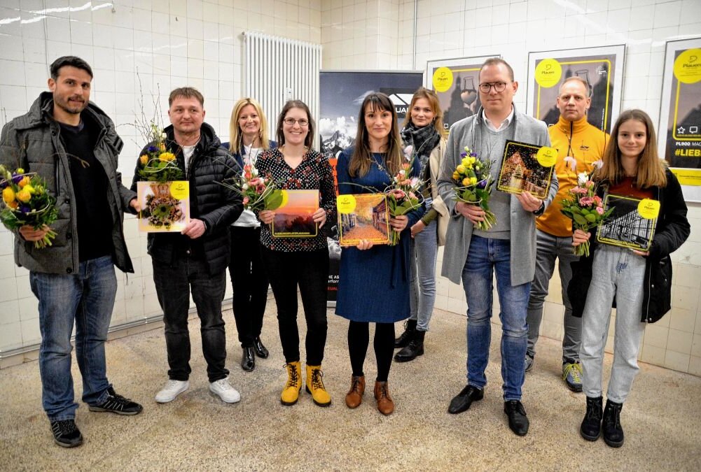 Das sind die Sieger des Fotowettbewerbes, den der Dachverband Stadtmarketing Plauen e.V. durchgeführt hat. Foto: Karsten Repert 