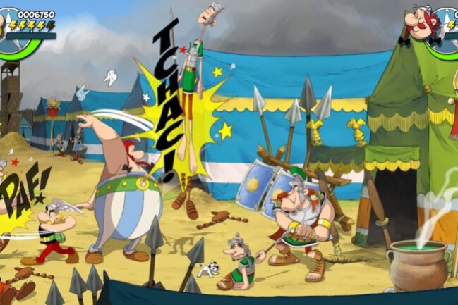 In "Asterix & Obelix: Slap them All!" beschränkt sich das Geschehen fast gänzlich aufs Vermöbeln von Römern. Selbst für Fans der Comics und Filme ist das stumpfe Game allenfalls ein kurzer Zeitvertreib. Immerhin: Am meisten Spaß bringt der Koop-Modus mit dem Kleinen und dem Dicken. Ab 25. November für PC, PS4, Xbox, Switch.
