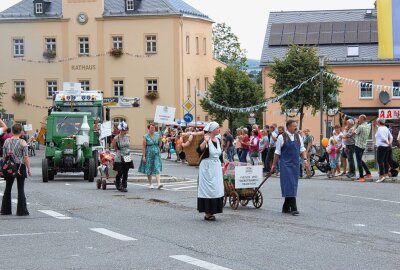 Pockau-Lengefeld: Stadtfest endet mit grandiosem Festumzug - Ja, Lengefeld war einst auch bekannt und beliebt für seine Fleisch- und Wurstproduktion. Foto: Jana Kretzschmann