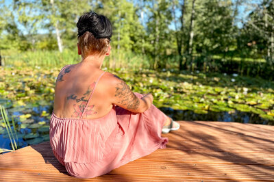 Powerfrau Grit aus Schwarzenberg: Liebe zum THW geht unter die Haut - Grit (42) aus Schwarzenberg liebt Tattoos als Körperkunst.