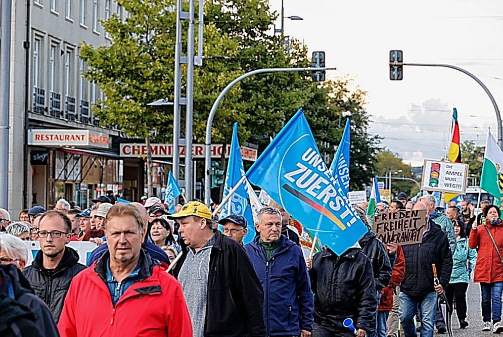 Montagprotest in Chemnitz von "Chemnitz steht auf". Foto: Harry Härtel