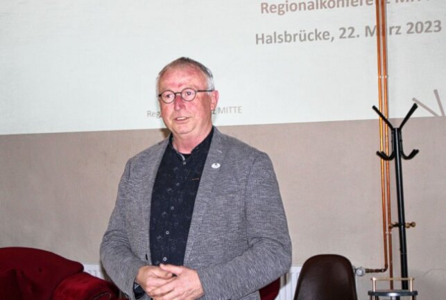 Regionalkonferenz des Welterbe Montanregion Erzgebirge e.V. - Andreas Beger, der Bürgermeister von Halsbrücke. Foto: Renate Fischer