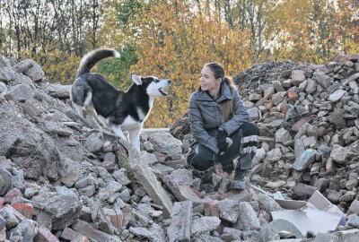 Rettungshunde beim Trümmertraining - Bianca Naumann und Buddy sind beim Trümmertraining dabei gewesen. Foto: Ralf Wendland