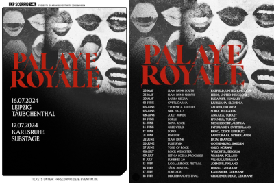 Rock'n'Roll-Zirkus von Palaye Royale live in Leipzig - Palaye Royale aus Las Vegas geben zwei exklusive Europakonzerte zwischen ihren Festivalgigs - eins davon ist am 16. Juli in Leipzig.
