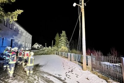 Schneesturm sorgt für Stromausfall und Neuschnee innerhalb von Minuten - Baum fällt auf Stromleitung und kappt Stromversorgung 