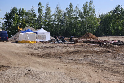 Auf einer Baustelle in Zwickau wurden menschliche Knochen gefunden. Foto: Mike Müller