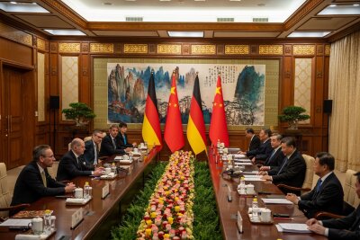 Scholz und Xi wollen Frieden in der Ukraine - Deutsch-chinesische Gespräche in Peking.