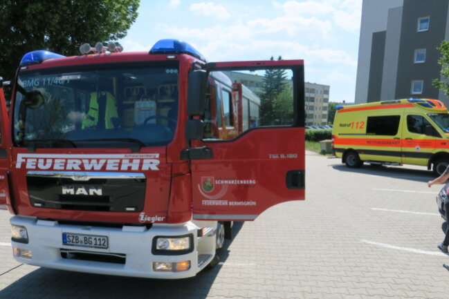 Der Brand einer Waschmaschine rief die Feuerwehr in Schwarzenberg auf den Plan. Foto: Niko Mutschmann
