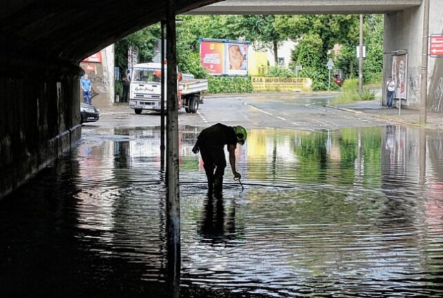 Schuld an der Überschwemmung sind starke Gewitter, die über Chemnitz zogen. Foto: ChemPic