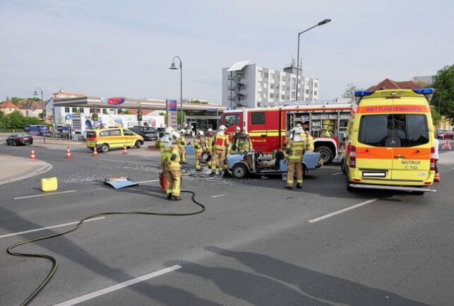 In Grimma kam es zu einem schweren Verkehrsunfall. Foto: Sören Müller