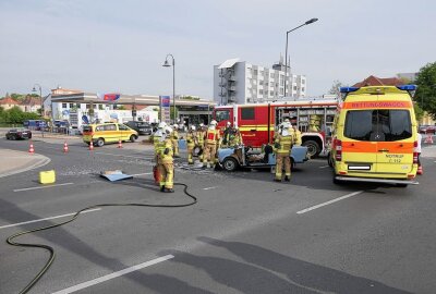 Schwerer Verkehrsunfall in Grimma - In Grimma kam es zu einem schweren Verkehrsunfall. Foto: Sören Müller