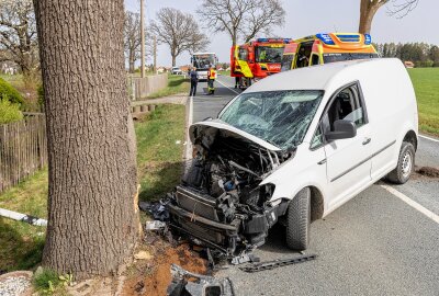 Schwerverletzter Fahrer nach Kollision mit Baum im Vogtland - Der Fahrer muss in Krankenhaus. Foto: David Rötzschke