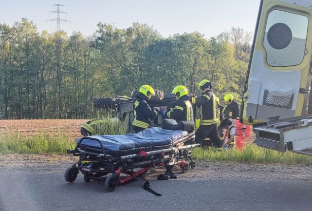 Am Samstagabend ereignete sich in Zwönitz ein schwerer Unfall. Foto: André März