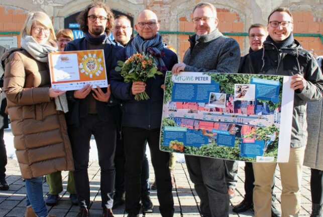 Silberstadt Freiberg sahnt bei Städtewettbewerb ab - Die Initiatoren des Projekts "Der grüne Peter" freuen sich über den ersten Preis. Foto: Renate Fischer