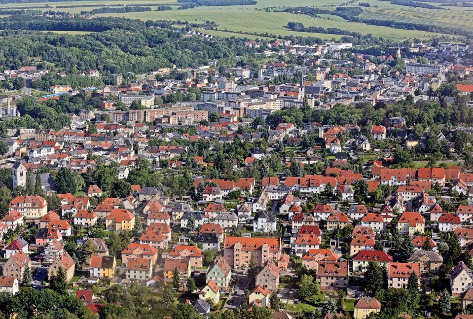 So soll die Neugestaltung der Kirschbergsiedlung in Crimmitschau laufen - Blick in die Siedlung. Foto: Michel