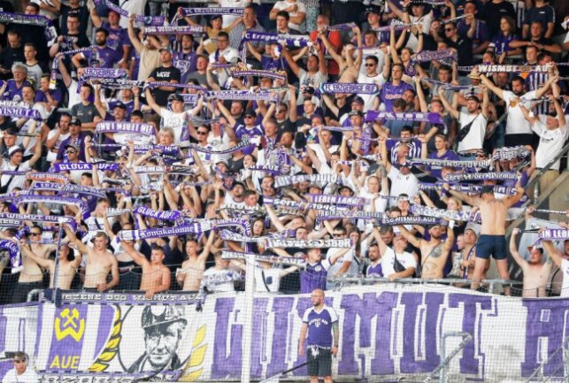 Spätes Tor macht Aue zum Verlierer - Fans vom FC Erzgebirge Aue. Foto: Sven Sonntag