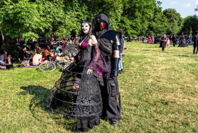Steht das Wave-Gotik-Treffen 2022 wieder auf der Kippe? -   Das Viktorianische Picknick im Clara Park 2017. Foto: Arne Glaser 