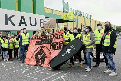 Streik im Einzelhandel am Chemnitz Center - Tarifaktion der ver.di-Jugend am Chemnitz Center. Foto: Harry Haertel