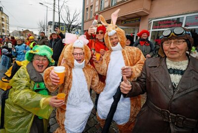 Tausende Vogtländer beim 27. Plauener Karnevalsumzug dabei - An der Strecke herrschte tolle Stimmung. Foto: Thomas Voigt