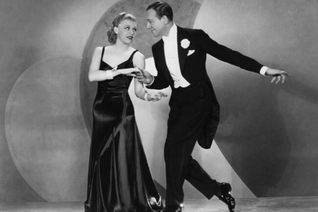 Ginger Rogers und Fred Astaire standen mehrfach gemeinsam vor der Kamera, hier für den Film "Roberta" von 1935.