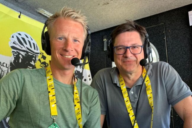 Bewährtes Tour de France-Duo im Ersten: ARD-Radsport-Experte Florian Naß (rechts) und der ehemalige Radprofi Fabian Wegmann kommentieren auch in diesem Jahr wieder das größte Radrennen der Welt.