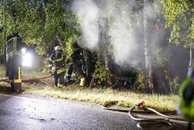 Tragischer Unfall: PKW prallt gegen Baum und geht in Flammen auf - 