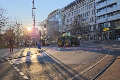 Bauern protestieren in Chemnitz. Foto: Simone Esper