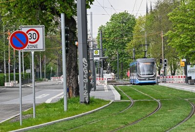Trasse Gablenz: Barrierefreier Ausbau weitgehend abgeschlossen - Ausbau der Straßenbahnlinie 5 ist fast abgeschlossen. Foto: Andreas Seidel 