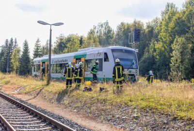 Triebwagen der Vogtlandbahn fängt Feuer - Vogtlandbahn fängt Feuer. B&S/ David Rötzschke