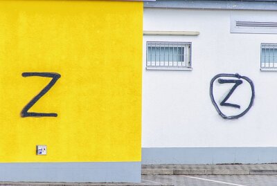 Ukraine-Krieg: Buchstabe "Z" im Erzgebirge mehrfach als Graffiti verwendet - Am Wochenende wurde ein Einkaufsmarkt in der Stollberger Straße in Thalheim (Netto) mit dem aus dem russischen Angriffskrieg entstandenen Zeichen "Z" beschmiert. Foto: André März